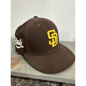 San Diego Padres MLB fitted hat size 7 1/8 - Brown Cali Side Patch New Era